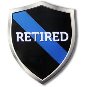 Thin Blue Line Retired Police Shield Proud Domed Decal Emblem Sticker 3D 2.3X 3
