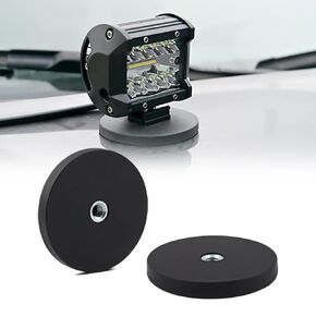 Rubber Coated Magnets, Neodymium Magnet Base Mount with Rubber Coating Anti Scratch D66 Magnetic Base with Female Thread Hole for Led Lights, Camera, Tools, 2Pack …