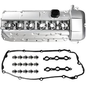WATERWICH Aluminium Valve Cover kit Compatible with BMW 530i 525i 325i 325Ci 325xi 330i 330Xi 330Ci Z4 X5 X3 E83 E85 Replacement for 11127512839