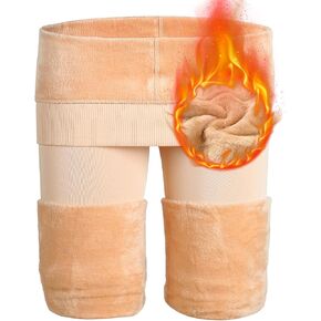 سروال ضيق نسائي من NORMOV مبطن بالصوف للشتاء، لباس ضيق مخملي حراري سميك in Kuwait