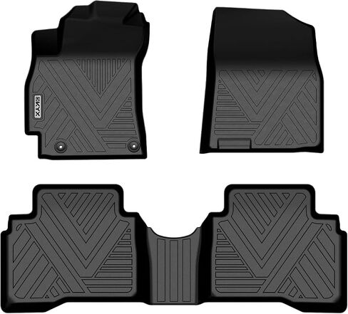 KYX Floor Mats for 2015-2023 F150 SuperCrew/Crew Cab, All Weather Protection Floor Liners 1st and 2nd Row Front & Rear, Car Mats TPE Black in Saudi Arabia