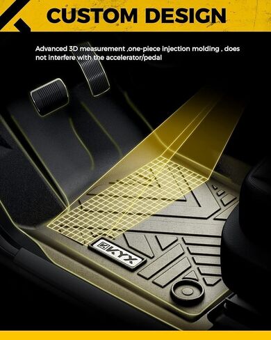 KYX Floor Mats for 2015-2023 F150 SuperCrew/Crew Cab, All Weather Protection Floor Liners 1st and 2nd Row Front & Rear, Car Mats TPE Black in Saudi Arabia