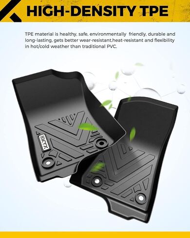 KYX Floor Mats for 2015-2023 F150 SuperCrew/Crew Cab, All Weather Protection Floor Liners 1st and 2nd Row Front & Rear, Car Mats TPE Black in Saudi Arabia