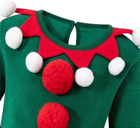 Kid Boy Christmas Green Elf Costume Outfit Party Set Long Sleeves With Hat Helper Xmas in Saudi Arabia