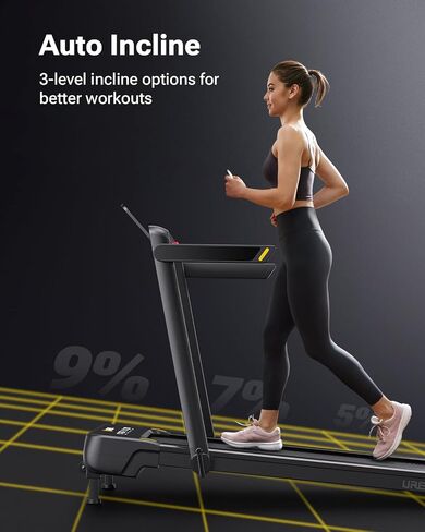 UREVO Walking Pad Treadmill with Auto Incline, Under Desk Treadmill, Treadmills for Home Office, with 9 Level Incline, APP Control in Saudi Arabia