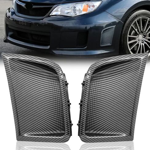 غطاء إطار جانبي للمصد الأمامي متوافق مع Subaru Impreza WRX Sti 2014 2013 2012 2011 2010 2009 2008 غطاء فتحات تهوية بطباعة ألياف الكربون، زوج (نمط ألياف الكربون) in Kuwait
