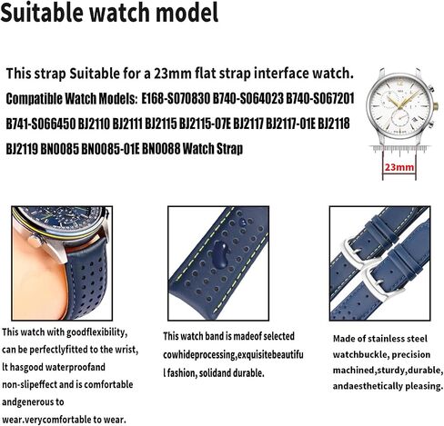 23mm Leather Watch Band Compatible for Citizen Eco-Drive E168 B740 B741 BJ2110 BJ2111 BJ2115 23 mm Silicone Strap Wirstband accessories replacement for Men and Women in Saudi Arabia
