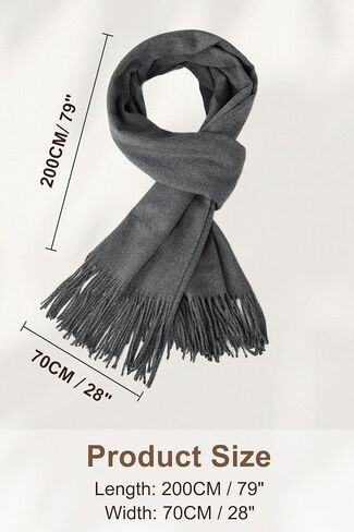 Women's Winter Warm Long Scarf Cashmere Feel Soft Shawls and Wraps Classic Solid Color Fall Blanket Scarves in Saudi Arabia