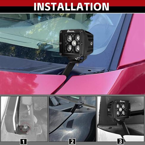 كبسولات LED مكعبة مع مجموعة دعامة تثبيت لسيارة Ford F150 2004-2014 والجيل الأول SVT Raptor، شريط إضاءة LED يتصاعد على الطرق الوعرة، غطاء محرك السيارة على الطرق الوعرة، دعامات تثبيت خفيفة in Kuwait