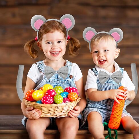 مجموعة إكسسوارات زي الفأر 20 قطعة من Tigeen، 20 قطعة من عصابة رأس أذن الفأر، 20 قطعة ربطة عنق، 20 قطعة من ذيل الفأر لأزياء الهالوين التنكرية لتزيين الحفلات in Kuwait