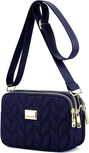 Ladies Girls Crossbody Bag Multi-Pocket Shoulder Bag Waterproof Nylon Handbag Small Cellphone Purse Wallet for Women in Saudi Arabia