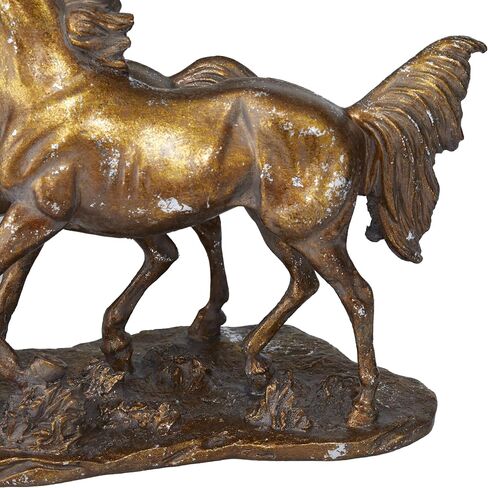 Deco 79 Polystone Horse Decorative Sculpture Home Decor Statue, Accent Figurine 14" x 6" x 11", Bronze in Saudi Arabia