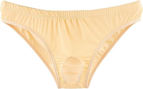 Men's sexy underwear with transparent ice silk fabric hollow open crotch triangle pants in Saudi Arabia