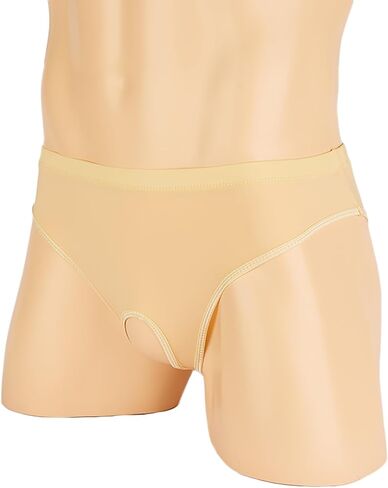 Men's sexy underwear with transparent ice silk fabric hollow open crotch triangle pants in Saudi Arabia