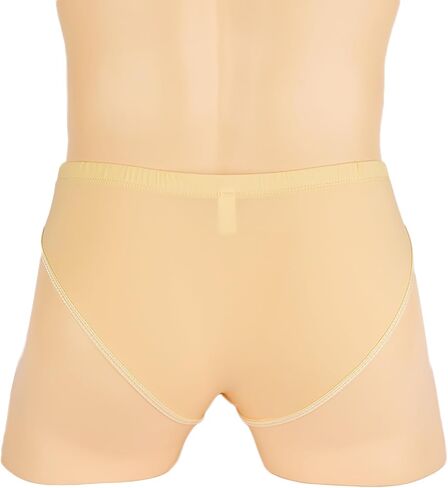 Men's sexy underwear with transparent ice silk fabric hollow open crotch triangle pants in Saudi Arabia