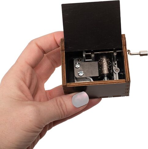 Elanze Designs Vintage Style Hand Crank 2 x 3.5 Inch Wooden Music Box, Black Finish, Plays Tune Amazing Grace in Saudi Arabia