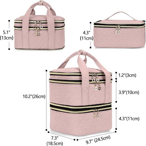 YARWO Pill Bottles Organizer Empty, Upgraded 3 Layers Medicine Storage Bag with Demountable Design and Dividers, Medication Travel Case for Pills, Vitamins, Masks, First Aid Supplies, Black in Kuwait