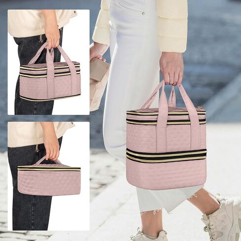 YARWO Pill Bottles Organizer Empty, Upgraded 3 Layers Medicine Storage Bag with Demountable Design and Dividers, Medication Travel Case for Pills, Vitamins, Masks, First Aid Supplies, Black in Kuwait