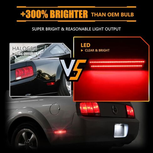 Rear Fender LED Side Marker Lights for Fo-rd Mus-tang 2015-2023, Mus-tang Smoked Lens Side Bumper Marker Lamps, [Ultra-Bright] White LED Side Markers Turn Signal Lights, 2 PCS in Kuwait