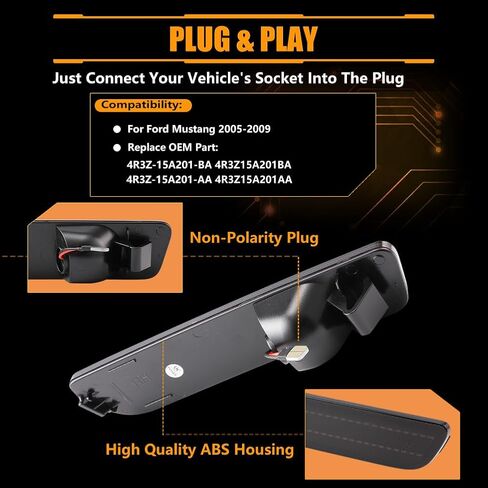 Rear Fender LED Side Marker Lights for Fo-rd Mus-tang 2015-2023, Mus-tang Smoked Lens Side Bumper Marker Lamps, [Ultra-Bright] White LED Side Markers Turn Signal Lights, 2 PCS in Kuwait