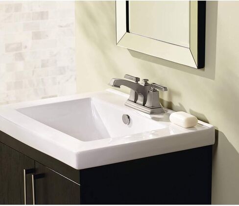 Moen WS84800 Two-Handle Low Arc Bathroom Faucet, Chrome in Saudi Arabia