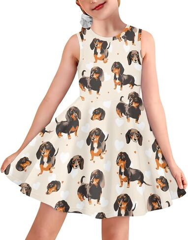 Girls Summer Dress High Waisted Sleeveless Camisole Party Holiday Swing Sunny Dress for 3-16 Teens in Saudi Arabia