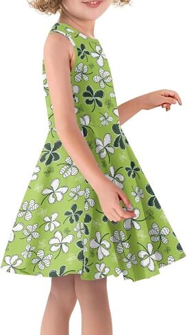 Girls Summer Dress High Waisted Sleeveless Camisole Party Holiday Swing Sunny Dress for 3-16 Teens in Saudi Arabia