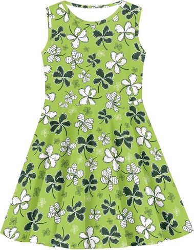 Girls Summer Dress High Waisted Sleeveless Camisole Party Holiday Swing Sunny Dress for 3-16 Teens in Saudi Arabia