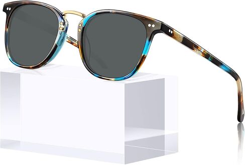 CARFIA Small Face Acetate Polarized Sunglasses for Women UV Protection, Retro Trendy Eyewear Metal Bridge Brow Ladies Sunnies in Saudi Arabia