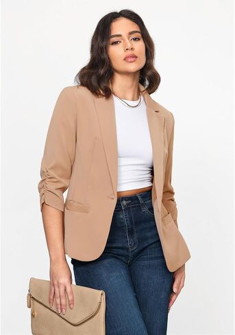 سترات البدلة النسائية من LookbookStore سترات أنيقة 3/4 كم سترة عمل كاجوال للعمل in Kuwait