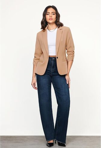 سترات البدلة النسائية من LookbookStore سترات أنيقة 3/4 كم سترة عمل كاجوال للعمل in Kuwait