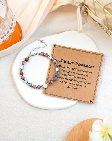 Shonyin Inspirational Emperor Bracelet for Women Silver Heart Beads Jewelry Thank You 2024 Christmas Gifts for Her in Saudi Arabia
