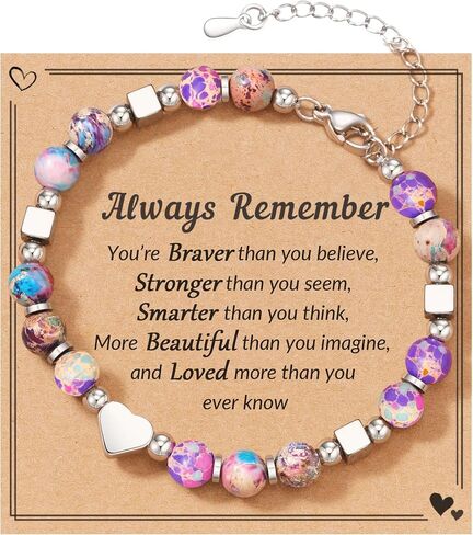 Shonyin Inspirational Emperor Bracelet for Women Silver Heart Beads Jewelry Thank You 2024 Christmas Gifts for Her in Saudi Arabia