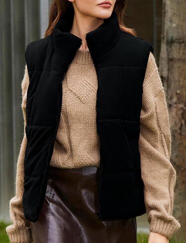 سترة نسائية منتفخة سروال قصير مبطن بياقة واقفة سترة بسحاب مع جيوب سترات خريف وشتاء للنساء 2024 عصرية in Kuwait