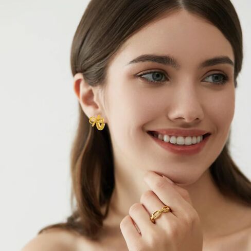 Gold Silver Bow Earrings for Women Bow Hoop Earrings Huggies Small Bowknot Hoop Earrings Jewelry in Kuwait