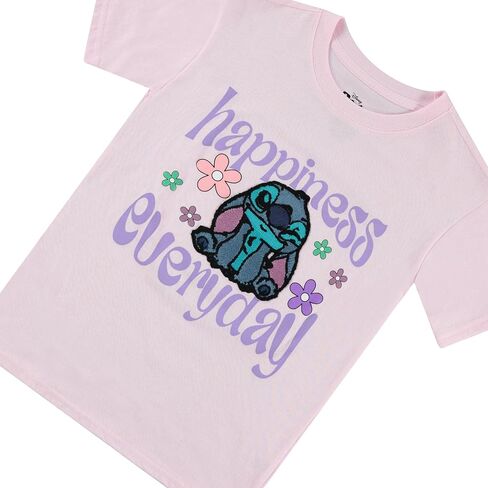 Disney Lilo and Stitch Girls Short Sleeve T-Shirt- Stitch Girls Tee Sizes 4-16 in Saudi Arabia