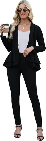 Salimdy Sexy 2 Piece Outfits for Women Long Sleeve Solid Blazer with Pants Casual Elegant Business Suit Sets in Kuwait