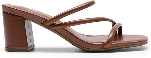 DREAM PAIRS Women's Strappy Heels Open Toe Low Chunky Heel Slip On Mules Square Block Sandals Dress Shoes in Saudi Arabia