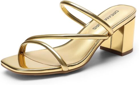 DREAM PAIRS Women's Strappy Heels Open Toe Low Chunky Heel Slip On Mules Square Block Sandals Dress Shoes in Saudi Arabia