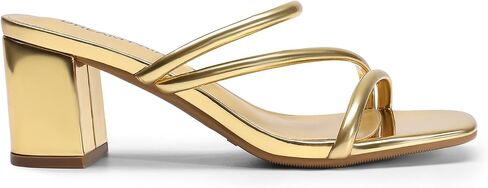 DREAM PAIRS Women's Strappy Heels Open Toe Low Chunky Heel Slip On Mules Square Block Sandals Dress Shoes in Saudi Arabia