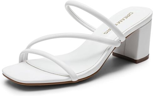 DREAM PAIRS Women's Strappy Heels Open Toe Low Chunky Heel Slip On Mules Square Block Sandals Dress Shoes in Saudi Arabia