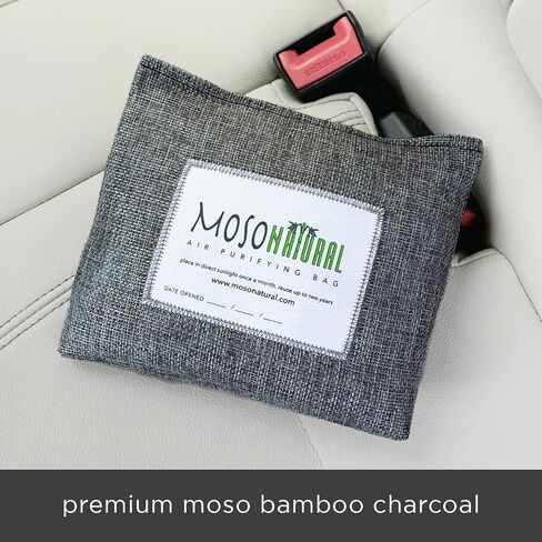 Moso Natural Car Air Freshener and Deodorizer | Long Lasting Bamboo Charcoal Odor Absorber | Non Toxic Odor Eliminator for Cars | Scent Free Air Purifying Bag in Kuwait