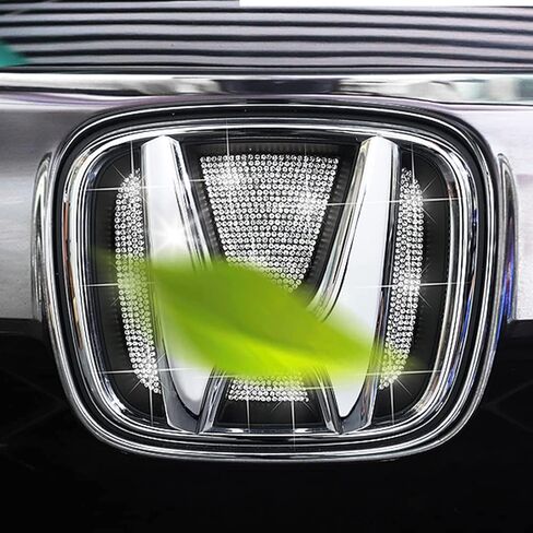 Bling Bling Car Logo Emblem Front Sticker Shiny Crystal Inner Ring Sticker Interior Accessories Compatible with Honda 10th Generation Civic Sedan 2018 2019 2020 2021 2022 in Saudi Arabia