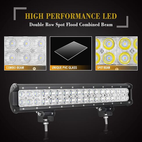 SKYWORLD شريط إضاءة LED مغناطيسي للسيارة 20 بوصة 126 وات أضواء القيادة على الطرق الوعرة مع مجموعة كابلات أسلاك 12 فولت + حامل حامل قاعدة مغناطيسية قوية لشاحنة الطرق الوعرة SUV 4x4، 6000K أبيض in Kuwait