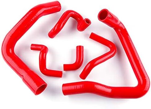 مجموعة أنابيب خرطوم المبرد من السيليكون لـ d Mustang GT LX Cobra 5.0 1986 1987 1988 1989 1990 1991 1992 1993 (أحمر) in Kuwait