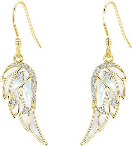 URONE Angel Wings Earring for Women Sterling Silver Fashion Dangle Drop Earring Angel Jewelry for Women in Saudi Arabia