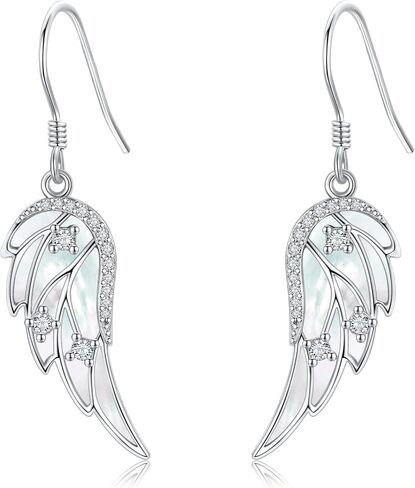 URONE Angel Wings Earring for Women Sterling Silver Fashion Dangle Drop Earring Angel Jewelry for Women in Saudi Arabia