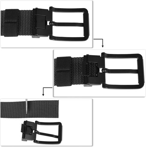 moonsix Cut to Fit Nylon Holes Belt with Alloy Square Buckle Casual Single Grommet Webbing Belt for Men Women in Kuwait