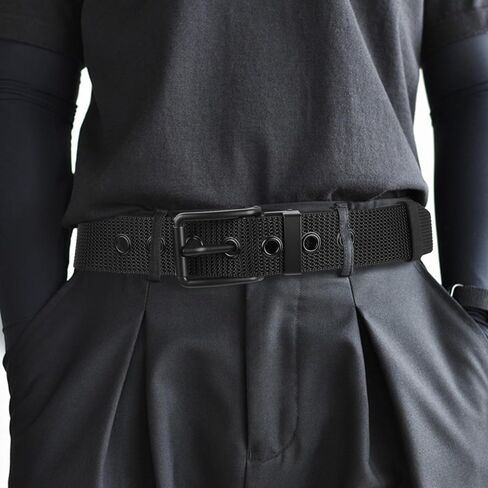 moonsix Cut to Fit Nylon Holes Belt with Alloy Square Buckle Casual Single Grommet Webbing Belt for Men Women in Kuwait