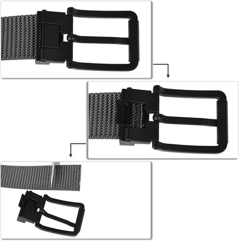 moonsix Cut to Fit Nylon Holes Belt with Alloy Square Buckle Casual Single Grommet Webbing Belt for Men Women in Kuwait